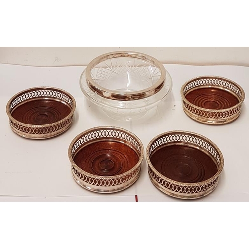 528 - Set of Four Coasters and a Salad Bowl