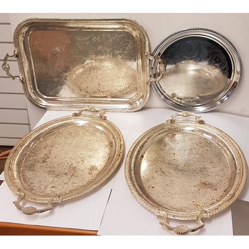 532 - Four Various Silver Plated Trays