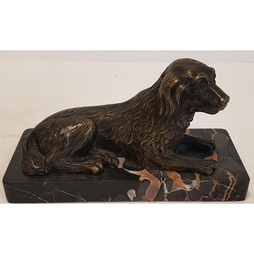 537 - Bronze Study of a Dog, on a marble base - c. 5ins tall