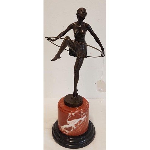 589 - Bronze Study of a Ballerina, on a marble base - c. 18ins tall