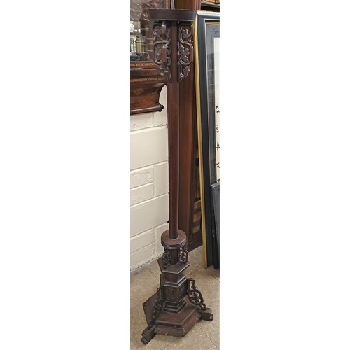377 - Carved Chinese Hardwood Stand - 61ins tall