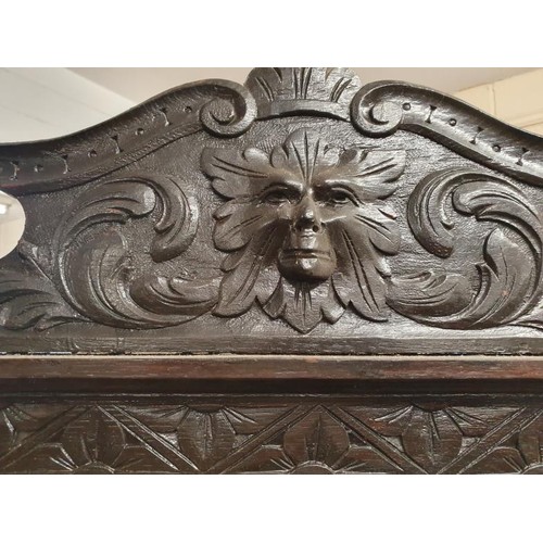 434 - Late Victorian Carved Oak Hall Stand - 48.5 x 88ins