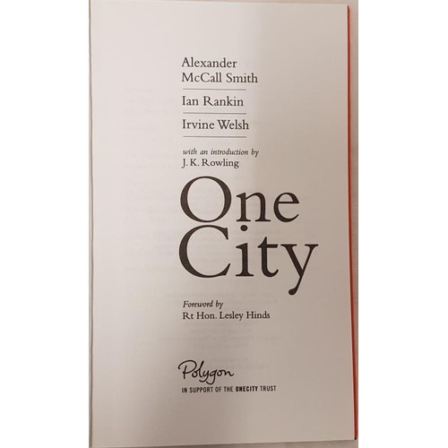 48 - 'One City' by J.K. Rowling, Irvine Welsh, Ian Rankin, Alexander McCall Smith. First edition No. 112 ... 