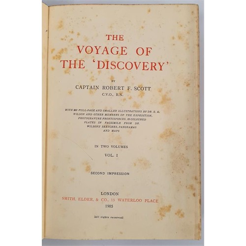 55 - Robert F. Scott. The Voyage of the “Discovery”. 1905. 1st edit. 2 volumes. Numerous coloured plates ... 