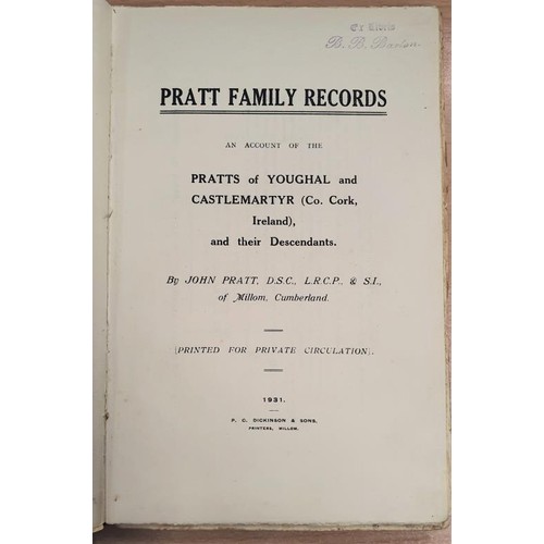 59 - Pratt Family Records - An Account of the Pratts of Youghal and Castlemartyr (Co Cork, Ireland) and t... 