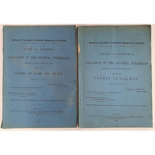 74 - Griffiths Valuations – Union of Portumna. 1856 and Union of Scarriff, Co. Clare 1855. (2)