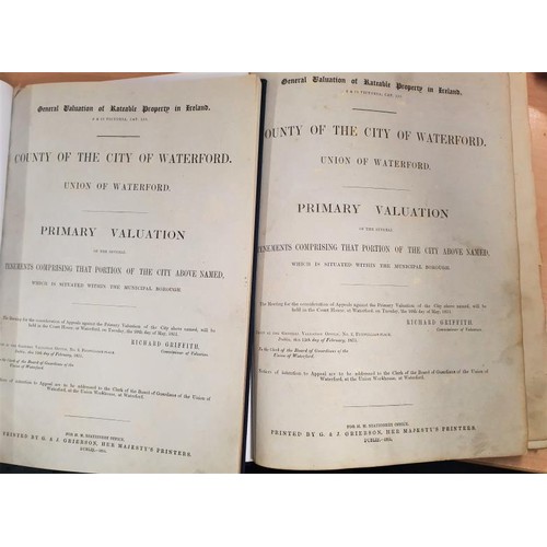 76 - Griffith's Valuations, Union of Waterford 18551 - two large bound volumes