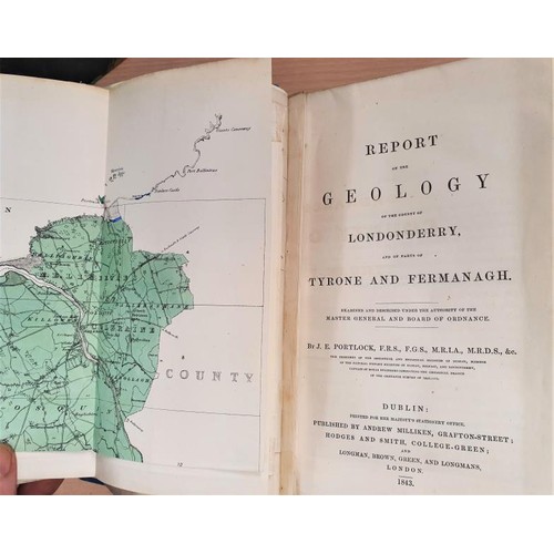 128 - Report on the Geology of Londonderry, Tyrone & Fermanagh by J E Portlock. Dublin 1843. With fold... 