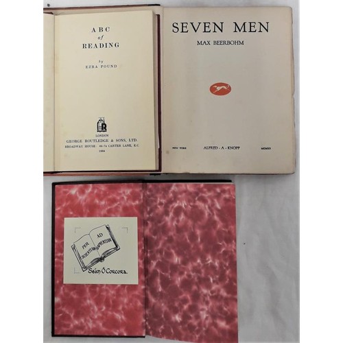 178 - Ezra Pound, ABC of Reading (1st 1934); Max Beerbohm, Seven Men, 1920, 634/1000 copies; Robert Servic... 