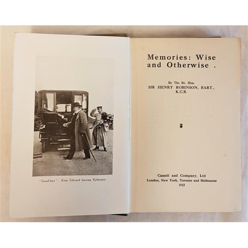 179 - Robinson, Sir Henry – Memories Wise and Otherwise, Cassells, 1923, interesting, particularly about t... 