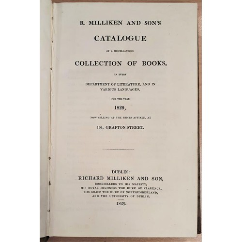 184 - R Milliken and Sons Catalogue of a Miscellaneous Collection of Books in every Department of Literatu... 