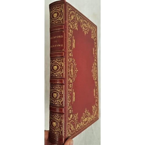 238 - Peter Beckford. Thoughts Upon Hare and Fox-Hunting. 1796. Magnificent red morocco binding with gilt ... 