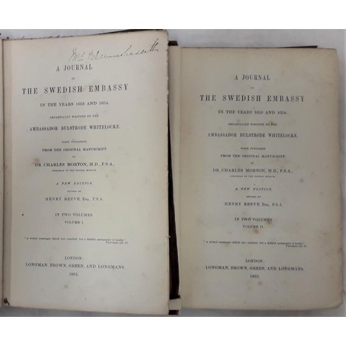367 - Whitelock&rsquo;s Embassy to Sweden, Journal of the Swedish Embassy in the years 1653-1654, (1855), ... 