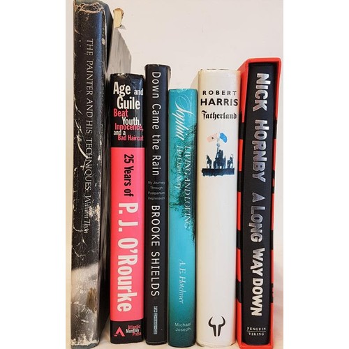 385 - Nick Hornby, A Long Way Down, signed limited edition in slip case, 2005 and five other books... 