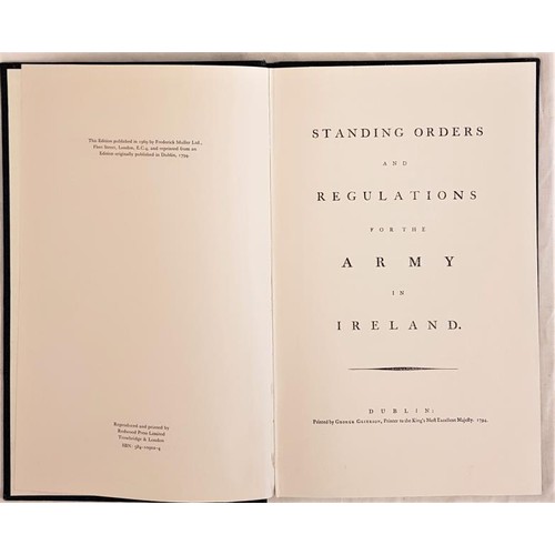392 - Standing Orders and Regulations for The Army in Ireland. 1969. Small folio. Originally published Dub... 