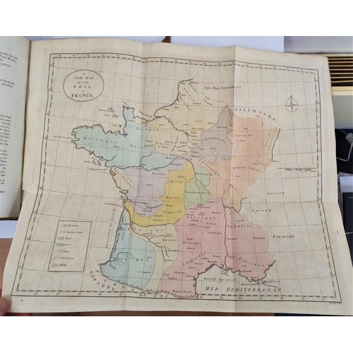 401 - Arthur Young. Travels During 1787/89 in the Kingdom of France. 1794. 2 vols in 1. Large folding maps... 