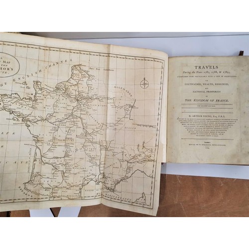 401 - Arthur Young. Travels During 1787/89 in the Kingdom of France. 1794. 2 vols in 1. Large folding maps... 