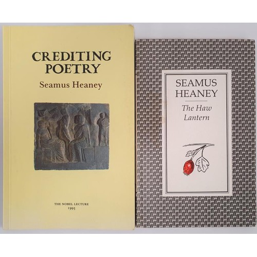 412 - Seamus Heaney. The Haw Lantern. 1987. 1st edition and Crediting Poetry. 1st Edition. (2)... 