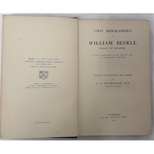 432 - Two Biographies of William Bedell, Bishop of Kilmore, Shuckbriugh, (1902). (1)