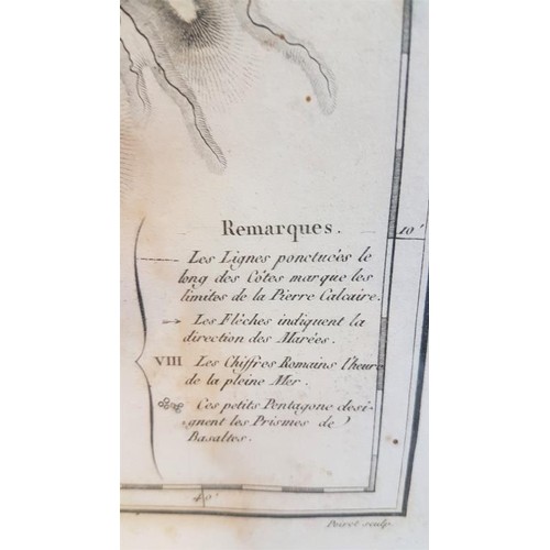 482 - Map of Co. Antrim Coast, c. 1810 in glass frame, overall c.23 x 17in