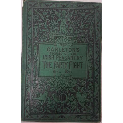 504 - Carleton, The Party Fight Ward Lock, c. 1890s, fine green decorated cloth, interesting illustrations... 