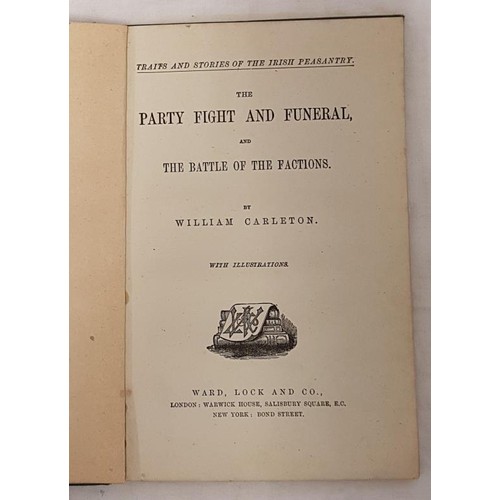 504 - Carleton, The Party Fight Ward Lock, c. 1890s, fine green decorated cloth, interesting illustrations... 
