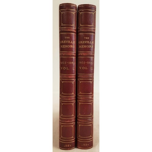 537 - Charles C. Greville. The Greville Memoirs. 1887. 1st edit. Very fine crimson half calf. 2 vols... 