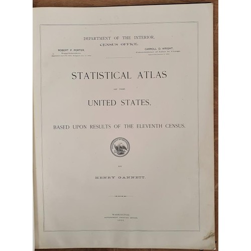 541 - Henry Gannett. Statistical Atlas of the United States. 1898. Numerous coloured maps of the various s... 