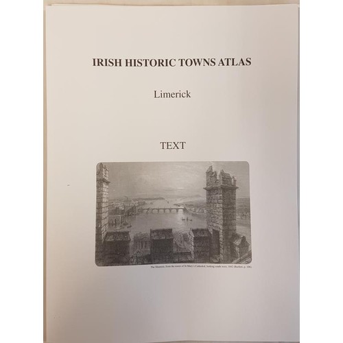 556 - Irish Historic Towns Atlas -no 21 Limerick by Eamon O'Flaherty and Royal Irish Academy 2010, include... 