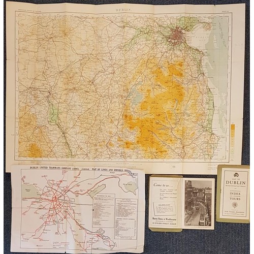 557 - Map of Dublin with Index and suggested tours, Irish Tourist Association c.1920, A map of Dublin Unit... 