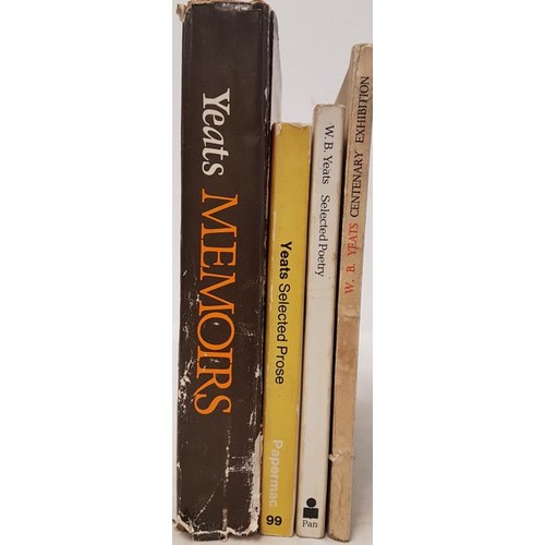 596 - W B Yeats Memoirs edited by Denis Donoghue 1973 and 3 other books on Yeats (4)