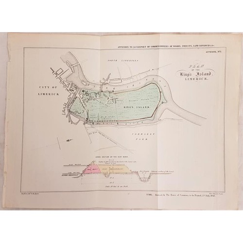 604 - (Limerick]. Plan of the King’s Island, Limerick. Commissioners of Woods, Forests, Land Revenues &... 