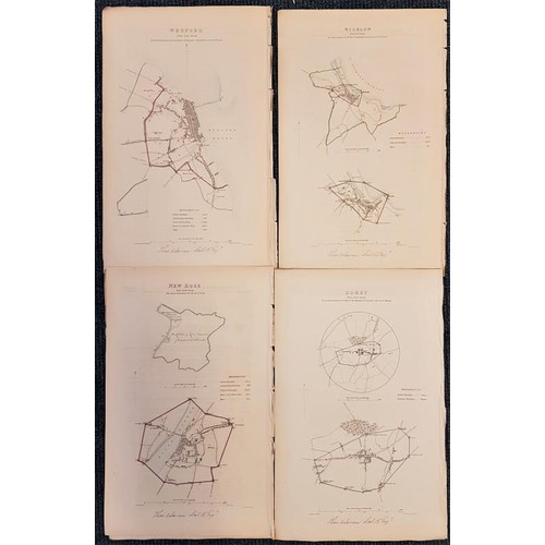 607 - 1887 Town Maps. Gorey. Wexford. New Ross. Wicklow. Municipal Corporation Boundaries [Ireland]. May 1... 