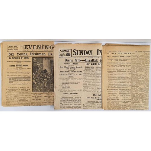 608 - Three scarce Irish Newspapers dealing with (a) The Easter Rising dated 10th May, 1916, (b) The War o... 