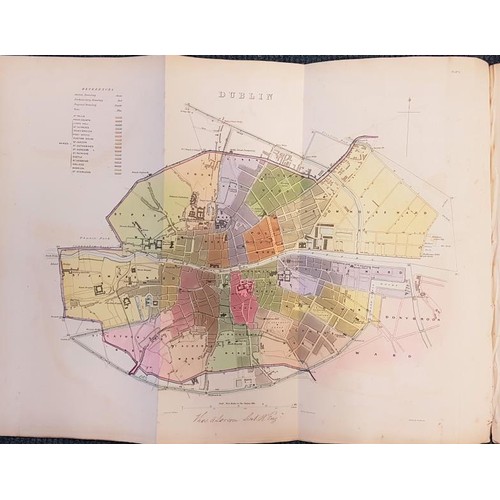 610 - 1887 Town Maps. Dublin. Municipal Corporation Boundaries [Ireland]. May 1837. hand coloured. 3 Singl... 