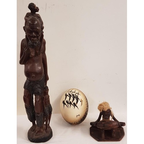 69 - Two African Carved Figures and One Other