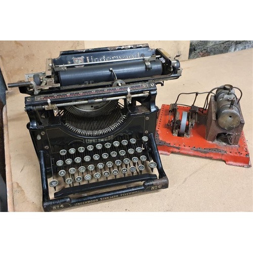78 - Vintage Underwood No.4 Typewriter and a Model Steam Engine