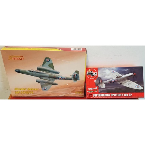 86 - Two Airfix Kits: 1:72 Supermarine Spitfire Mk.22 and 1:72 Gloster Meteor Kit (both unused, as new)