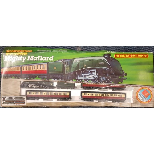 92 - Hornby Mighty Mallard Train and Track Set (boxed and complete). Also with extra engine.