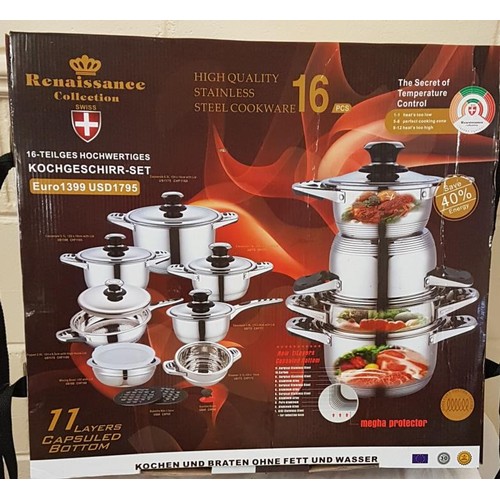 131 - 16-Piece Stainless Steel Cookware (as new)