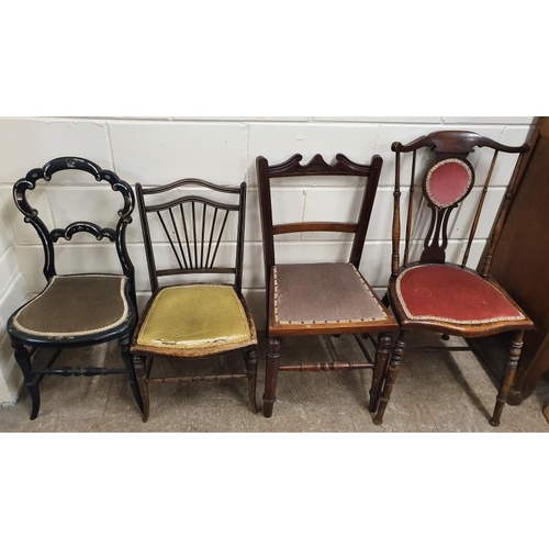 139 - Collection of Four Late Victorian/Edwardian Occasional Chairs