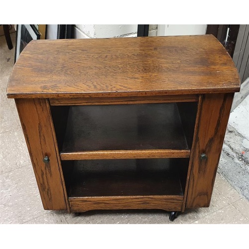 141 - Oak Low Drink's Cabinet with two end doors
