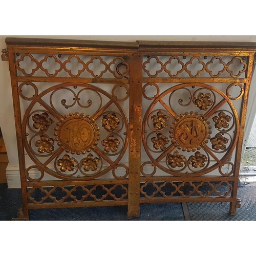 168 - Pair of Ornate Brass Altar Gates, signed M H Gill & Son Ltd., Dublin - 19 x 29ins