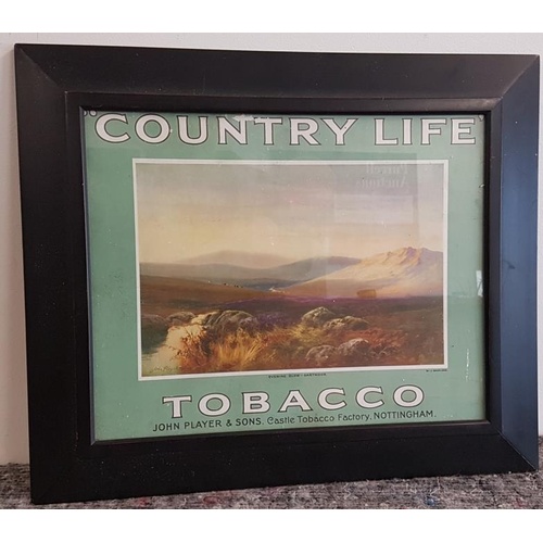 191 - John Players Country Life Tobacco Framed Sign - c. 19.5 x 16.5ins