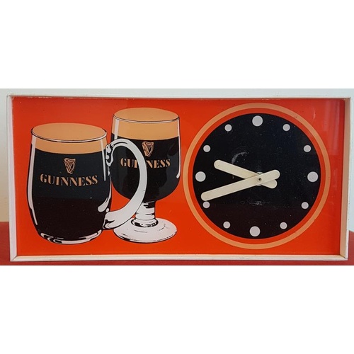 194 - Original Guinness Pub Wall Clock (battery), c.14 x 7in