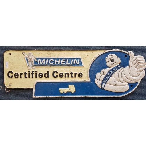 208 - Large Cast Iron Michelin Certified Centre Advertising Sign, c.23 x 8in