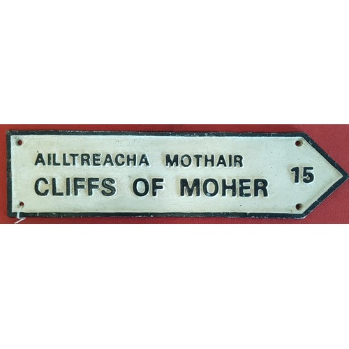 212 - Cast Iron Cliffs of Moher Advertising Sign, c.15.5 x 4in