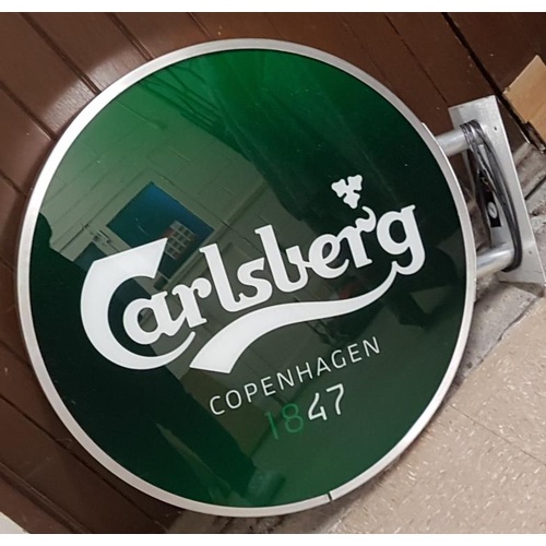 184 - Double Sided Carlsberg sign 27.5ins diameter (still in box)