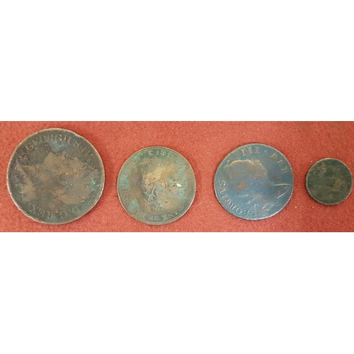 234 - 1823 Hibernia Coin; Bank of Ireland 1/2 penny; J. Hilles, Dublin Token 1813/1781 coin
