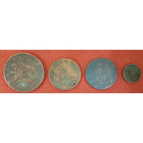 234 - 1823 Hibernia Coin; Bank of Ireland 1/2 penny; J. Hilles, Dublin Token 1813/1781 coin